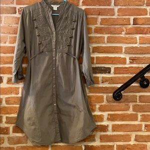 Olive Cotton Midi dress, Size XL